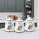 Набір банок для сипких продуктів чай, кава, цукор 3 шт. Maestro MR-20049-03CS Набір керамічних банок для дому, фото 3