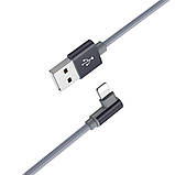 Кабель BOROFONE BX26 Express Lightning 1m, 2.4A, nylon braid Metal Gray, фото 3
