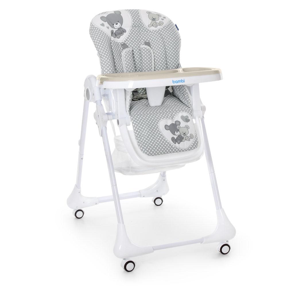 Стільчик для годування Bambi M 3233 (teddy grey), фото 1