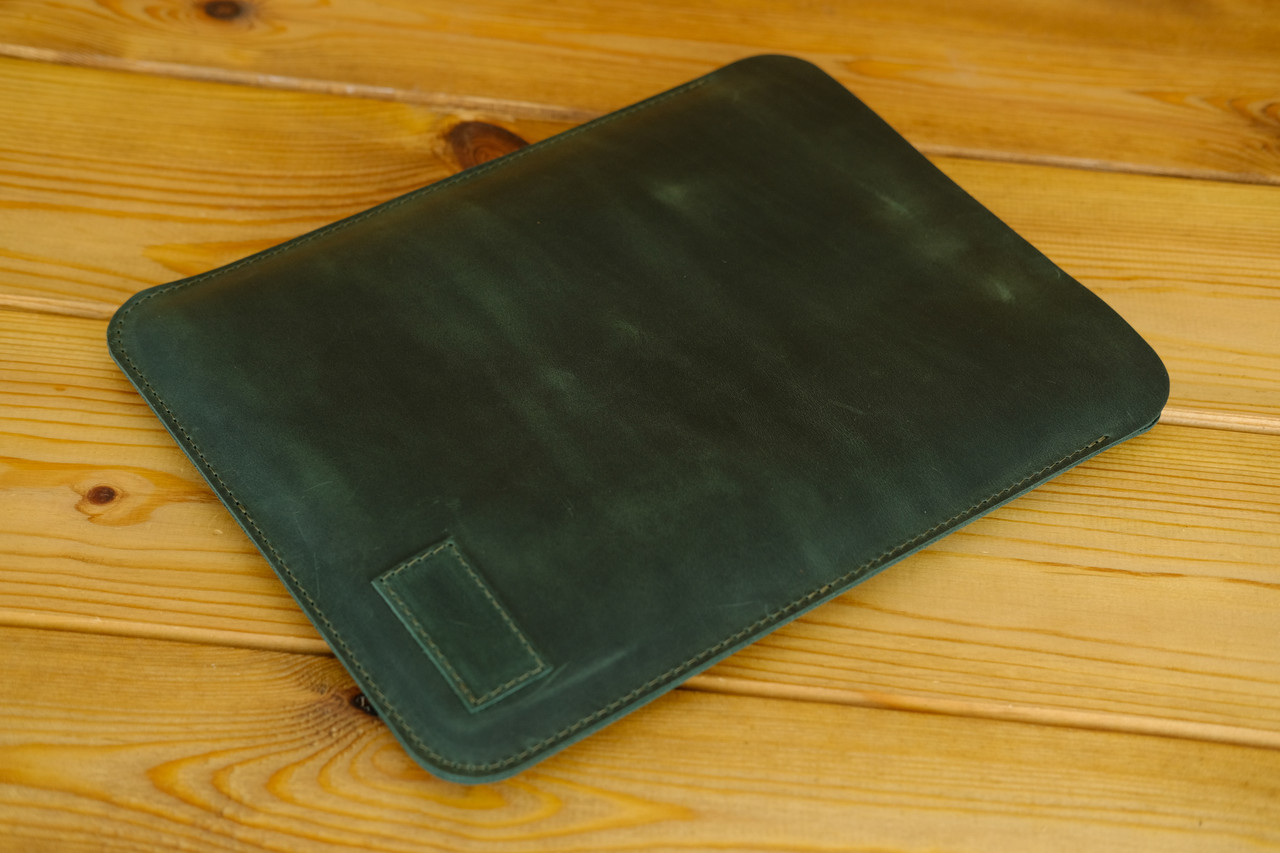 Шкіряний чохол для MacBookAir 13" (2018-2021) Дизайн №1, вінтажна шкіра, колір Зелений