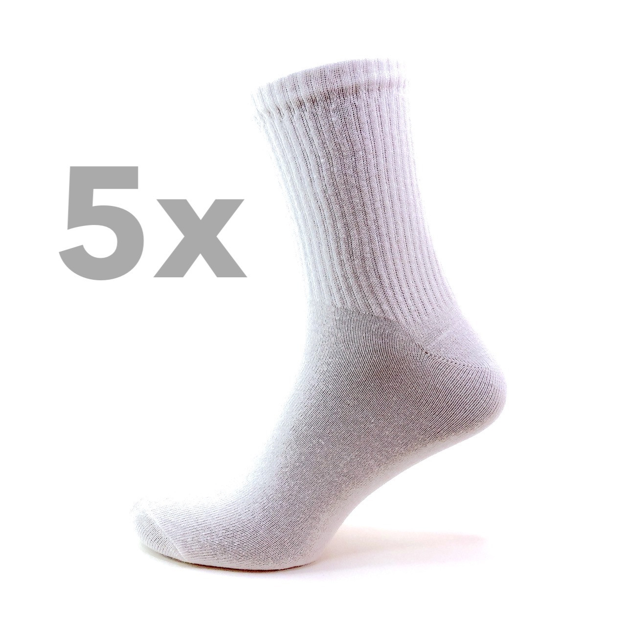 Набір чоловічі високі шкарпетки Sport Classic White 5 пар 41-45 Високі Білі шкарпетки літні демісезонні