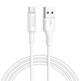 Кабель HOCO X25 USB to Micro 2A, 1m, PVC, PVC connectors, White, фото 3