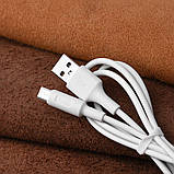 Кабель HOCO X25 USB to Micro 2A, 1m, PVC, PVC connectors, White, фото 6