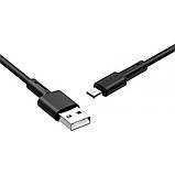 Кабель BOROFONE BX31 USB to Micro 2.4A, 1m, silicone, TPE connectors, Black, фото 3