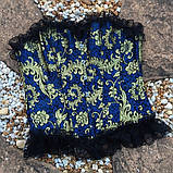 Корсет темно-синій з золотою вишивкою, фото 4
