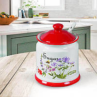 Цукорниця з ложкою керамічна Maestro MR-20008-09 Банка для сипких продуктів Банка для зберігання цукру