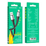 Кабель BOROFONE BX88 Solid silicone charging data cable for iP Black, фото 5