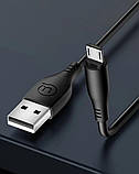 Кабель Usams US-SJ268 U18 Round Micro Cable 1m Black, фото 3