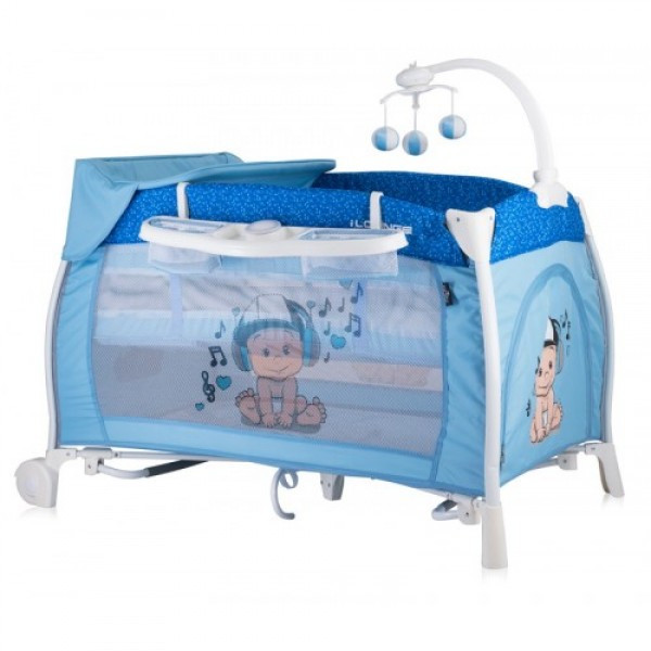 Манеж Lorelli I`LOUNGE 2L ROCKER (blue music boy), фото 1