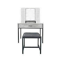 Туалетний столик + табурет Avko ADT 21 Grey Walnut LED підсвітка