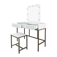 Туалетний столик + табурет Avko ADT 13 White LED підсвітка