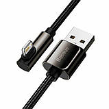Кабель Baseus Legend Series Elbow Fast Charging Data Cable USB to iP 2.4A 2m Black, фото 4