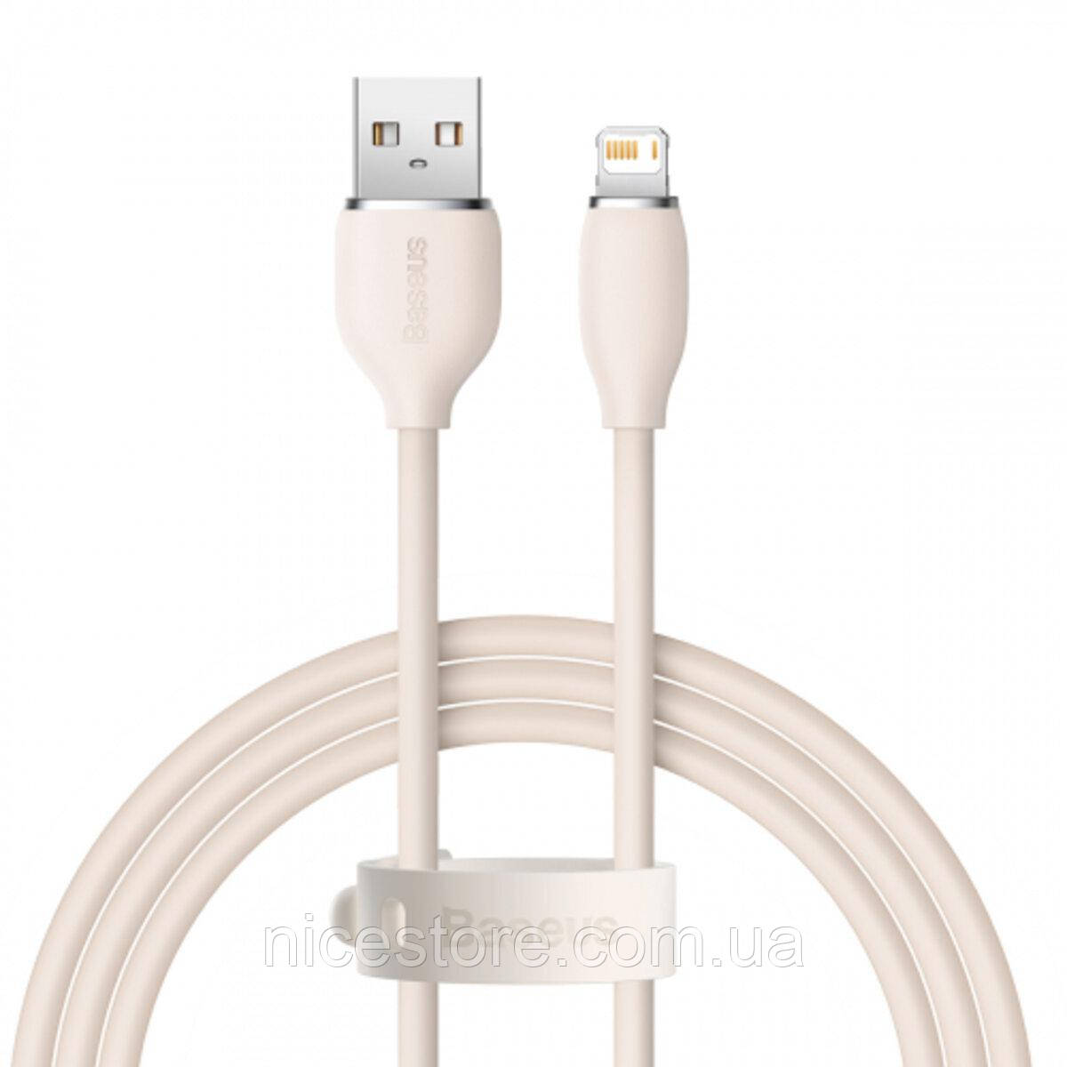 Кабель Baseus Jelly Liquid Silica Gel Fast Charging Data Cable USB to iP 2.4A 1.2m Pink