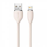 Кабель Baseus Jelly Liquid Silica Gel Fast Charging Data Cable USB to iP 2.4A 1.2m Pink, фото 3