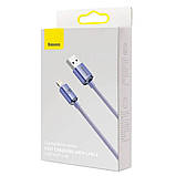 Кабель Baseus Crystal Shine Series Fast Charging Data Cable USB to iP 2.4A 1.2m Purple, фото 8