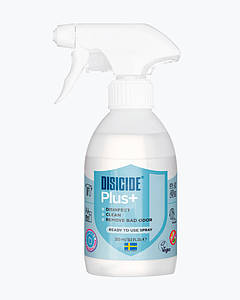 Дезінфекційний спрей для водостійких та пористих поверхней, текстиля та шкіри Disicide+ Spray, 300 ml