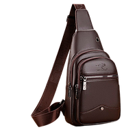 Мужская сумка Слинг Кенгуру (ТТ889SK1) 17х30х8.5 см Коричневая