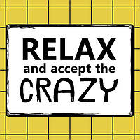 Металлическая табличка Relax and accept the crazy 26х18,5 см (MET_20J020_WH)