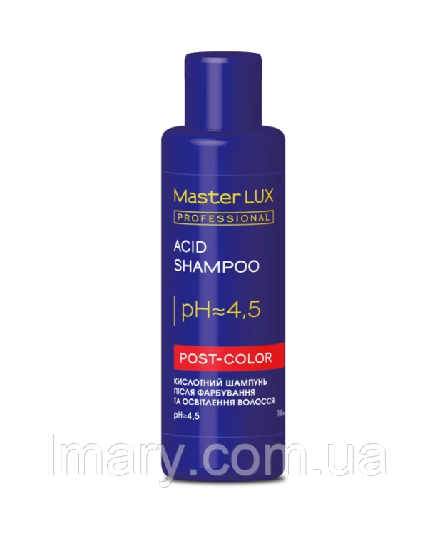 Шампунь кислотний після фарбування та освітлення волосся POST COLOR Master LUX professional 100 мл