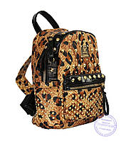 Рюкзак с заклепками леопардовый из эко кожи - 519