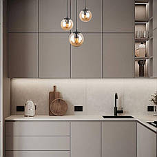 Люстра на три кавових кулі (56-PR150F-3 BK+BR), фото 4