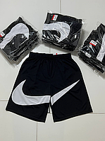 Мужские шорты Nike Big Swoosh Найк Биг Свуш черно-белые летние модные спортивные