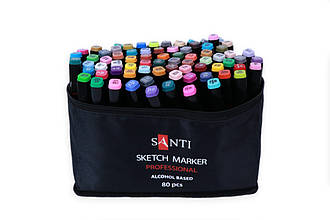 Набір скетч маркерів "SANTI", спиртові, 80 шт.