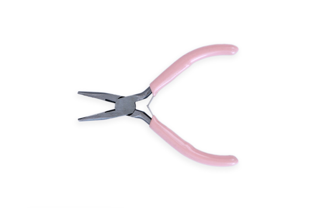 Плоскогубці з голчастими губками (без зуб'їв) для ювелірних виробів, 12см, рожеві, фото 1