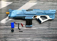 Электрический водяной пистолет автомат на аккумуляторе детский combat water gun голубой