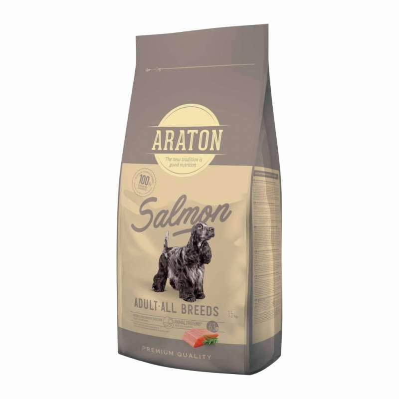 Повноцінний сухий корм для дорослих собак усіх порід Araton Salmon Adult All Breeds з лососем 15 кг