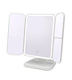 Потрійне косметичне дзеркало сенсорне з LED підсвічуванням XW 810 Світлодіодне дзеркало акумулятора, фото 4