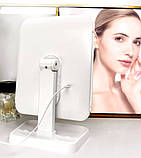 Потрійне косметичне дзеркало сенсорне з LED підсвічуванням XW 810 Світлодіодне дзеркало акумулятора, фото 3
