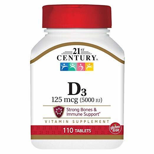 Вітамін D3 21st Century Vitamin D3 125mcg (5000 IU) 110 Tablets
