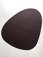 Серветка під тарілку підтарильник PU-шкіру 45*37 см форма пелюстки графіт коричневий