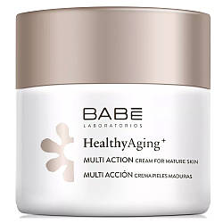 Крем мультифункціональний для зрілої шкіри обличчя 60+ Babe Laboratorios Healthy Aging Multi Action Cream For Mature Skin, 50 мл