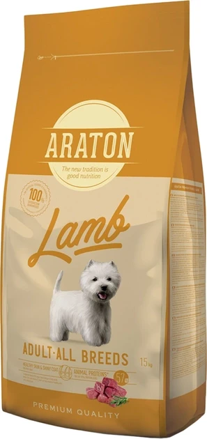Сухий корм для дорослих собак усіх порід Araton Lamb Adult All Breeds з ягнятком і рисом 15 кг