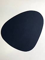 Салфетка под тарелку подтарельник PU кожа 45*37 см форма лепестка синий для дома и ресторана