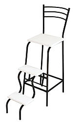 Барний стілець зі сходами Чорний / Білий
