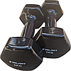 Гантелі вінілові, пара по 3 кг, загальна вага 6 кг, для фітнесу, чорні, фото 7