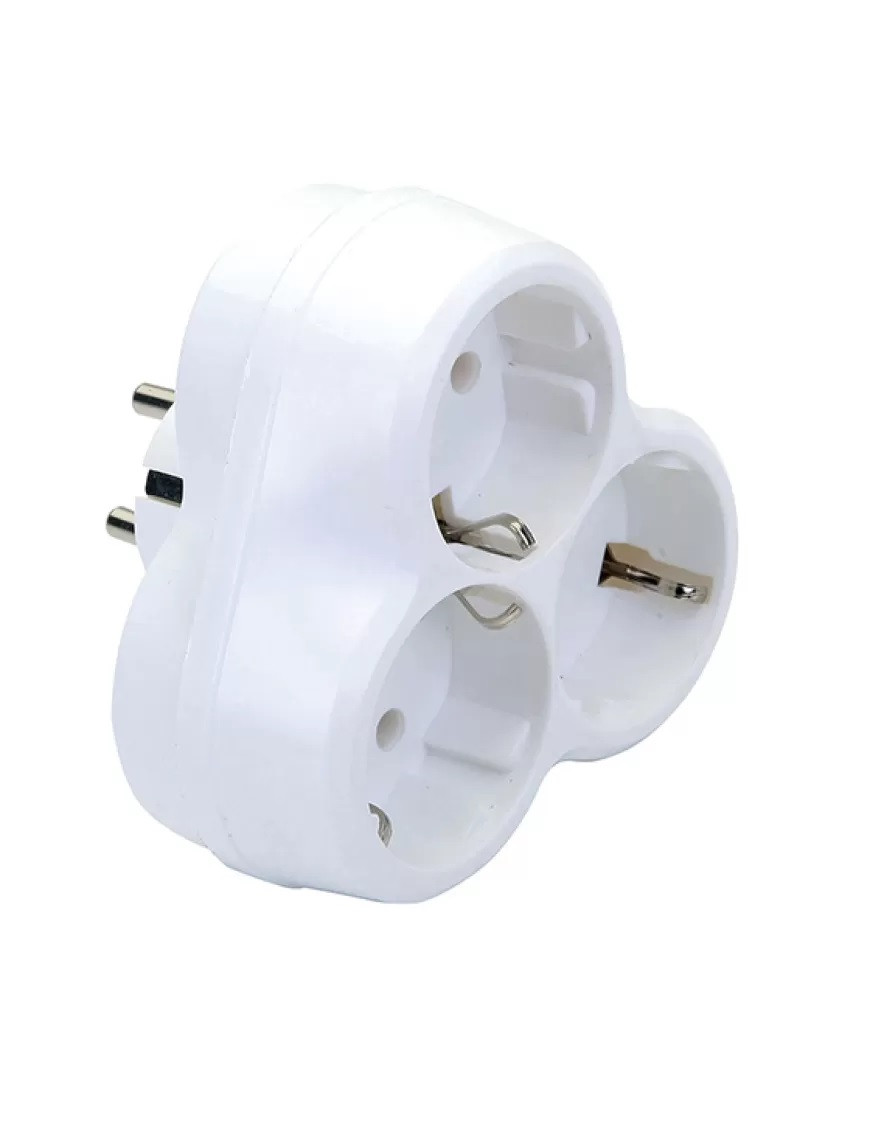 Трійник із заземл. (Білий) (DE-PA)