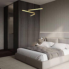 Золота світлодіодна підвісна люстра "Line" 60см 10W (918-LP457-3 GD 600MM), фото 3