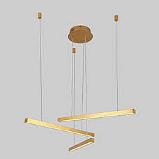 Золота світлодіодна підвісна люстра "Line" 60см 10W (918-LP457-3 GD 600MM), фото 2