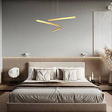 Золота світлодіодна підвісна люстра "Line" 60см 10W (918-LP457-3 GD 600MM), фото 4