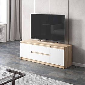 Тумба під телевізор на 2 висувні шухляди та дві двері з фасадами без ручок R-28