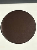 Салфетка под тарелку подтарельник PU кожа 38 см "Панкейк" круглая графит коричневый для дома и ресторана