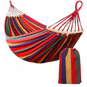 Подвійний садовий гамак ДЕРЕВ'ЯНА РАМКА 260 x 160 см XXL KR22WZ5, Підвісний гамак, Комфортабельний гамак