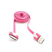 Кабель для Apple різні кольори USB/30mm/1м:Рожевий
