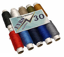 Нитки швейні Evro №30 (10шт/уп) Чорні Асорті