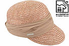 Кепка з натуральної соломи світло-коричнева зі стрічкою, фото 3