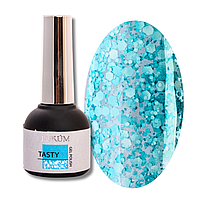 Lukum Tasty Gel Polish No02 — гель-лак із білими пластівцями, 10 мл